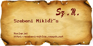 Szebeni Miklós névjegykártya