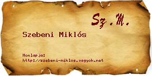 Szebeni Miklós névjegykártya