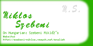 miklos szebeni business card